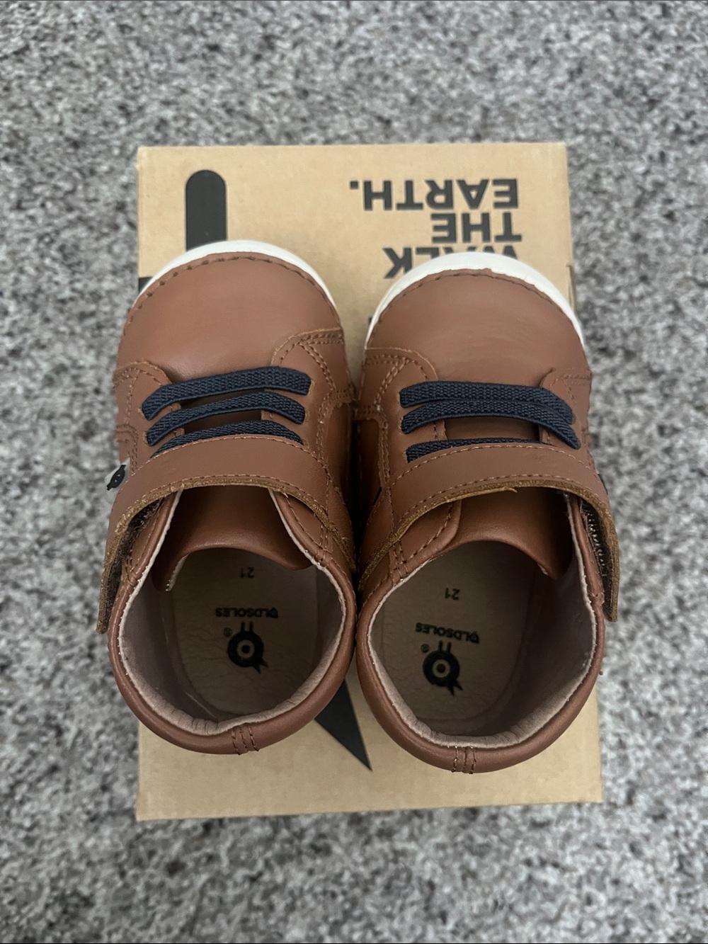 Old Soles Toddler Boy's Leather 4099 Rad Pave Casual Shoes - Tan/Navy - Size 5 - Picture 4 of 6